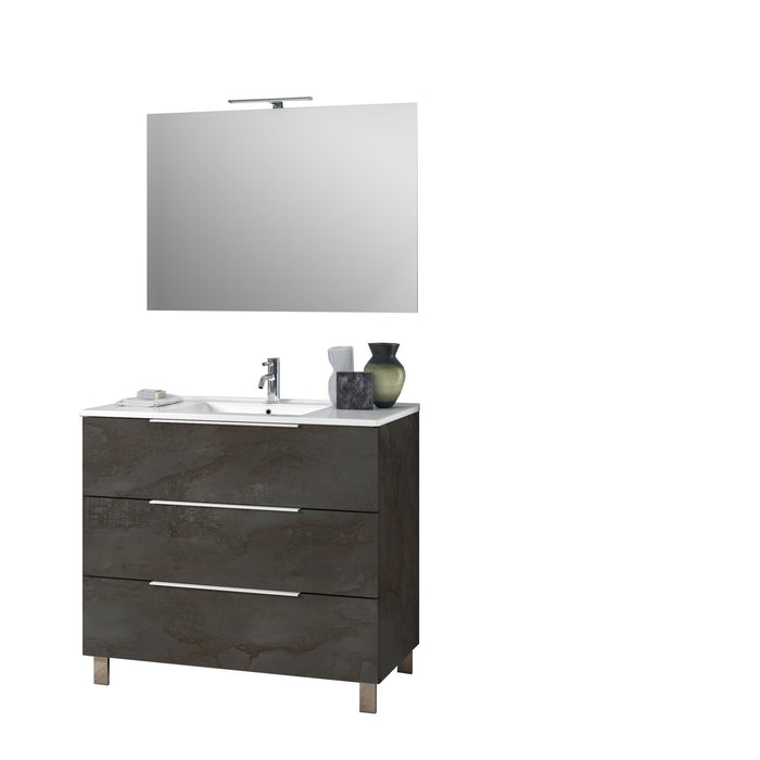 Mobile bagno composizione 4 pezzi L.101 P.46,5 H.190 cm LARISSA colore ossido