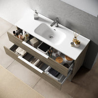 Mobile bagno composizione 4 pezzi L.101 P.46,5 H.190 cm LARISSA colore rovere cenere