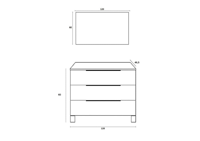 Mobile bagno composizione 4 pezzi L.121 P.46,5 H.190 cm LARISSA colore bianco lucido