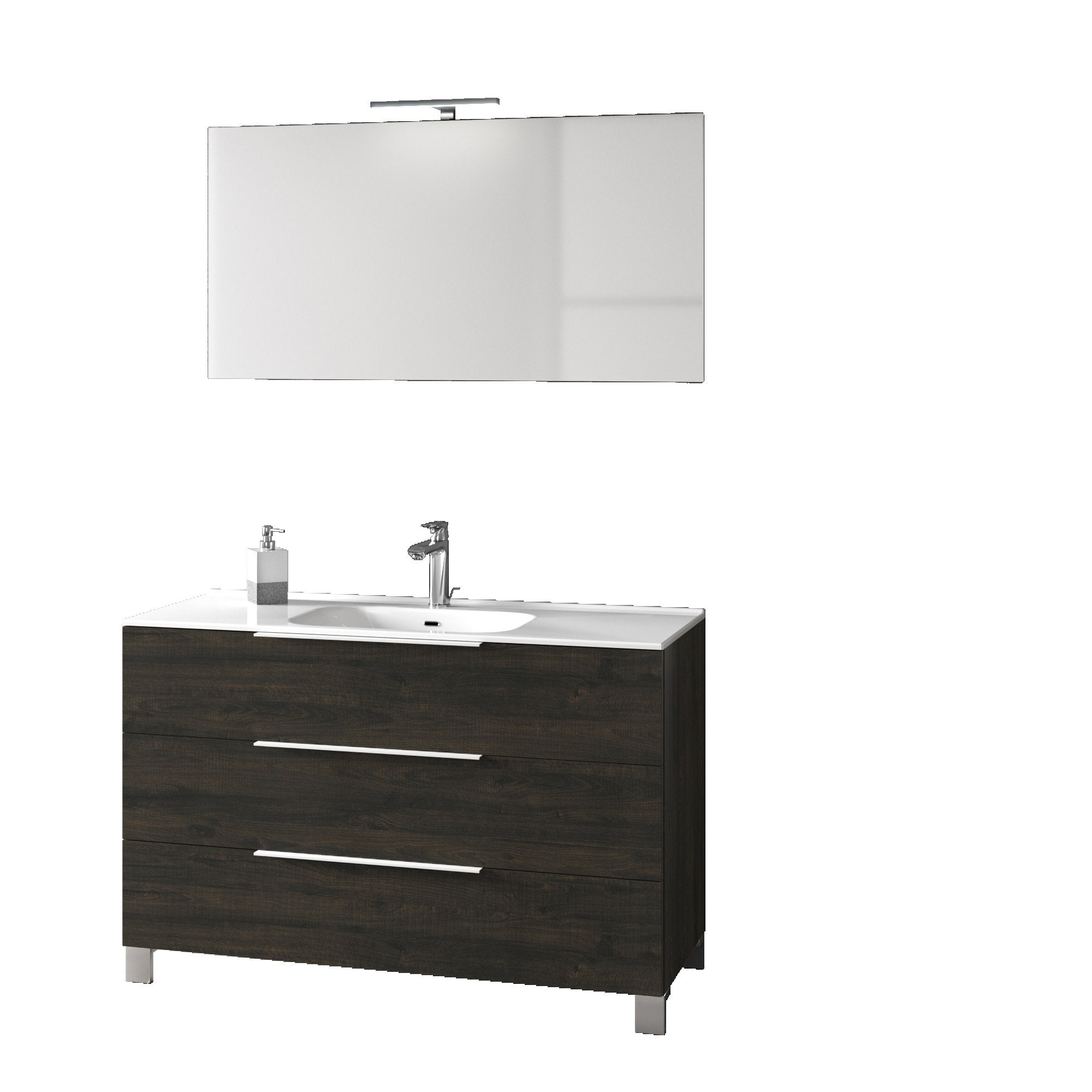 Mobile bagno composizione 4 pezzi L.121 P.46,5 H.190 cm LARISSA colore testa di moro