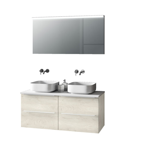 Composizione doppio lavabo 5 pezzi LARISSA rovere alaska