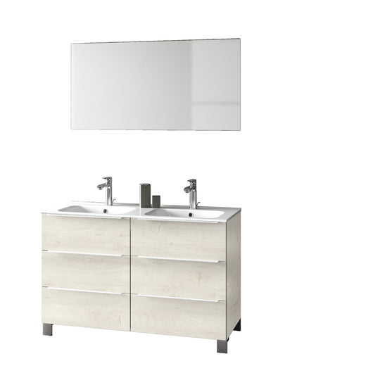 Mobile bagno composizione doppia vasca 4 LARISSA colore rovere alaska