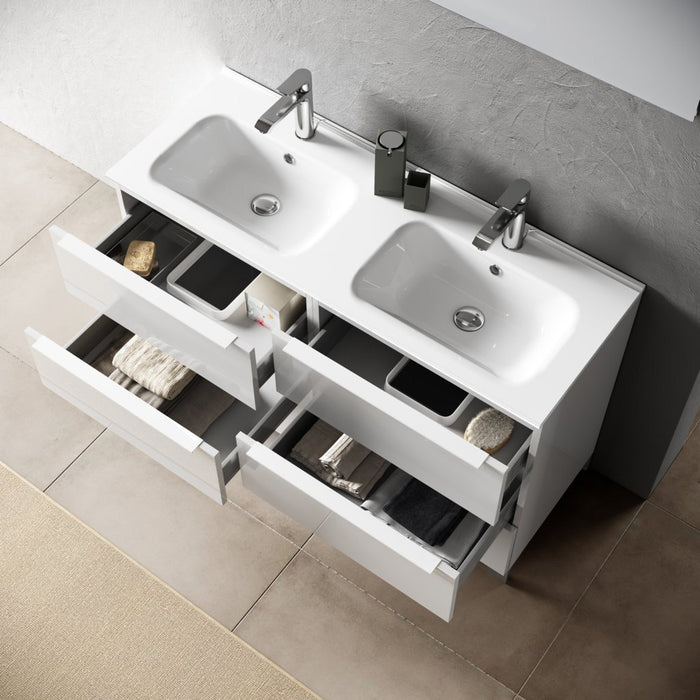 Mobile bagno composizione doppia vasca 4 LARISSA colore rovere alaska