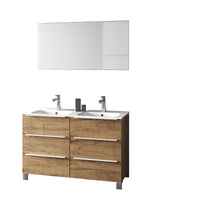 Mobile bagno composizione doppia vasca 4 LARISSA colore rovere miele