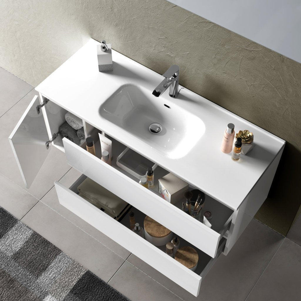 Mobile bagno composizione 4 pezzi NETTUNO colore bianco lucido