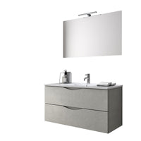 Mobile bagno composizione 4 pezzi L.101 P.46,5 H.190 cm PLUTONE colore bianco pietra