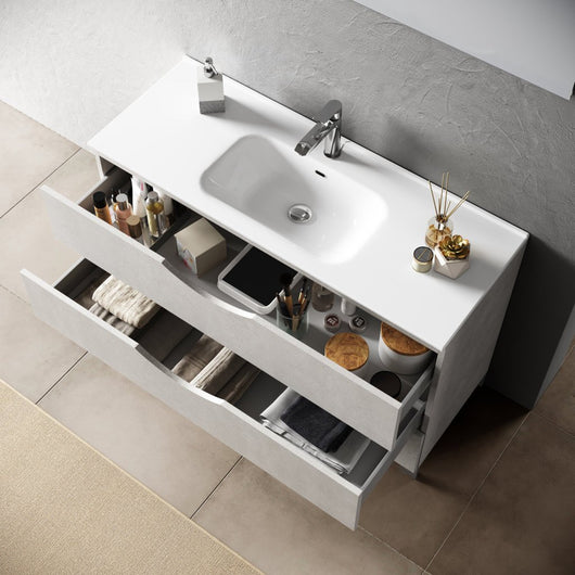 Mobile bagno composizione 4 pezzi L.101 P.46,5 H.190 cm PLUTONE colore bianco pietra