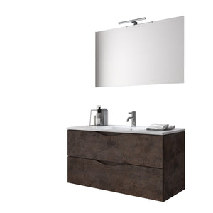 Mobile bagno composizione 4 pezzi L.101 P.46,5 H.190 cm PLUTONE colore marrone pietra