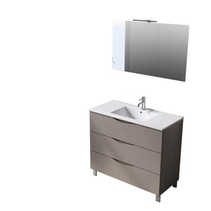 Mobile bagno composizione 4 pezzi L.101 P.46,5 H.190 cm PLUTONE colore avana