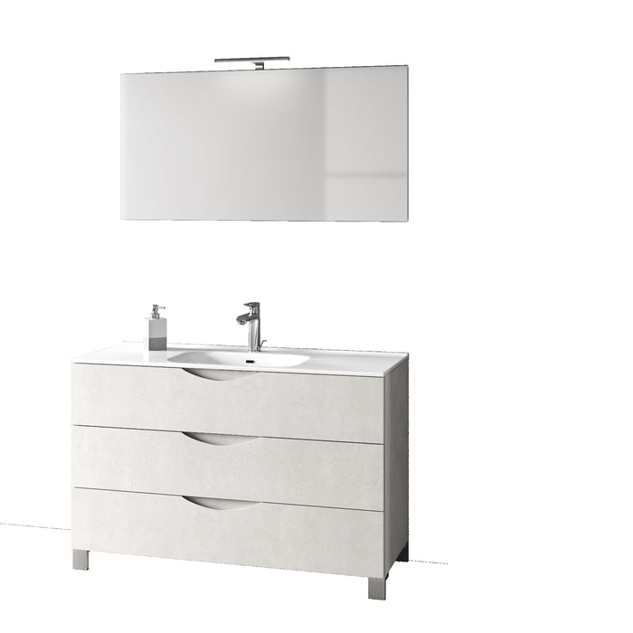 Mobile bagno composizione 4 pezzi L.121 P.46,5 H.190 cm PLUTONE colore bianco