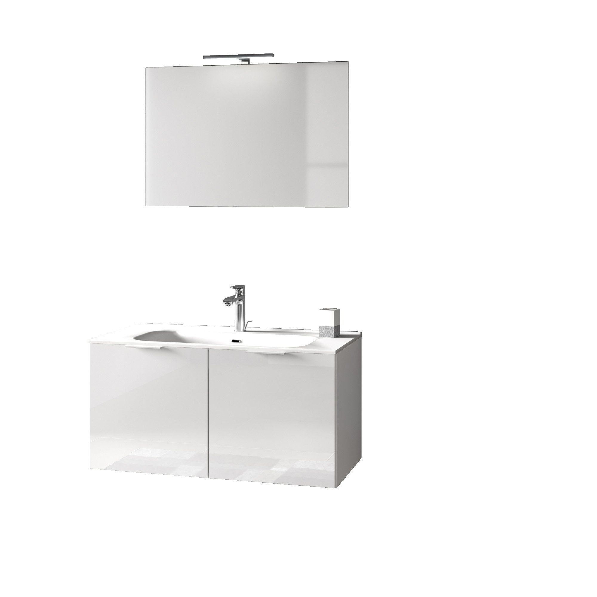 Mobile bagno composizione 4 pezzi L.101 P.46,5 H.190 cm SIRIO colore bianco lucido