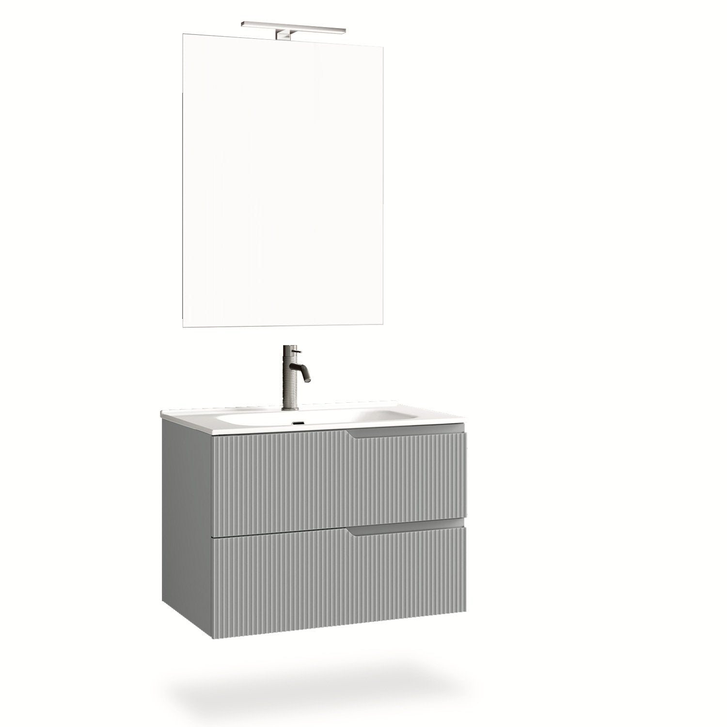 Mobile bagno composizione 4 pezzi L.81 P.46,5 H.190 cm VENERE colore grigio opaco