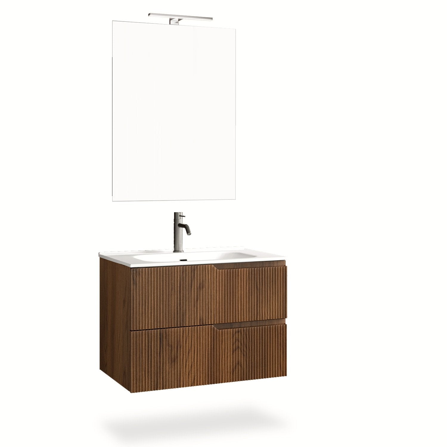 Mobile bagno composizione 4 pezzi L.81 P.46,5 H.190 cm VENERE colore rovere rio