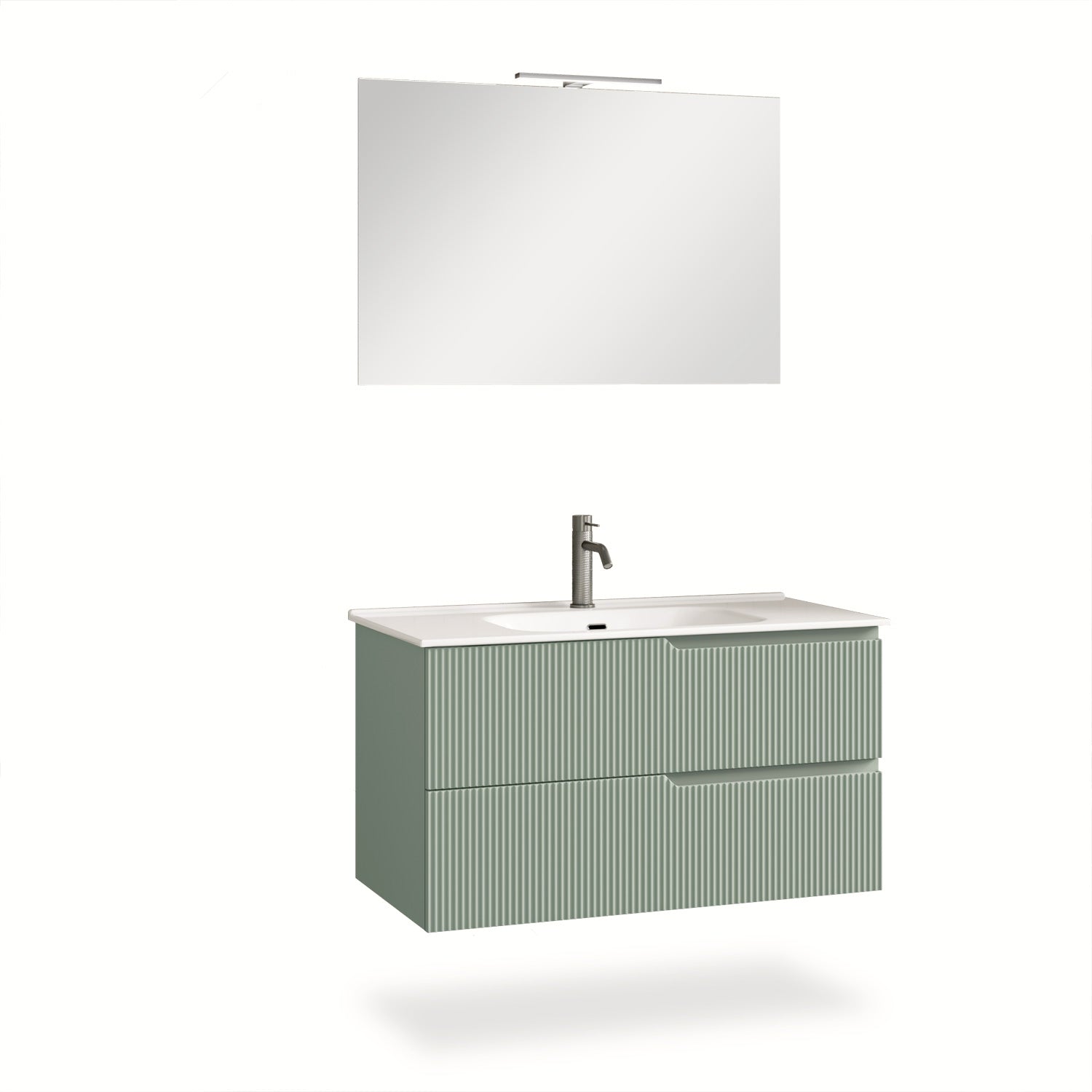 Mobile bagno composizione 4 pezzi L.91 P.46,5 H.190 cm VENERE colore verde salvia