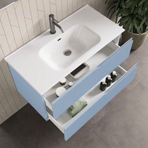 Mobile bagno composizione 4 pezzi L.91 P.46,5 H.190 cm VENERE colore azzurro tiffany