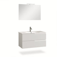 Mobile bagno composizione 4 pezzi L.101 P.46,5 H.190 cm VENERE colore bianco opaco