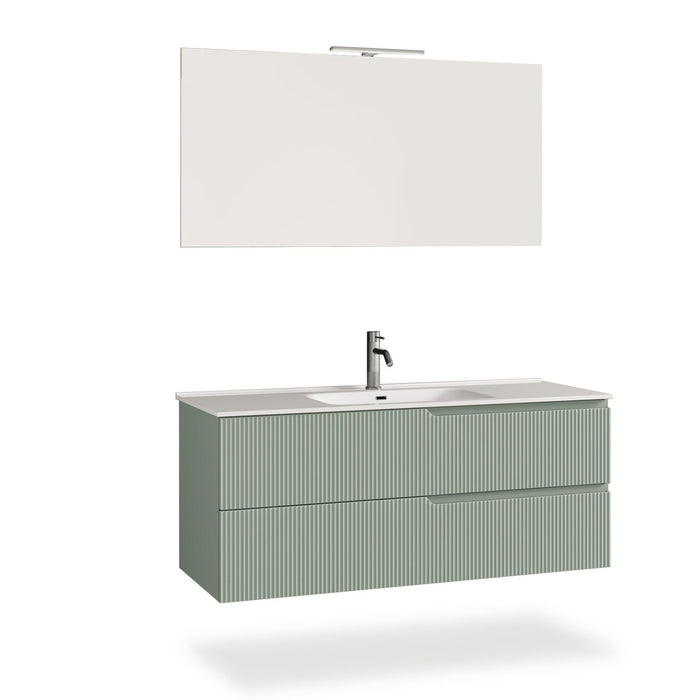 Mobile bagno composizione 4 pezzi L.121 P.46,5 H.190 cm VENERE colore verde salvia