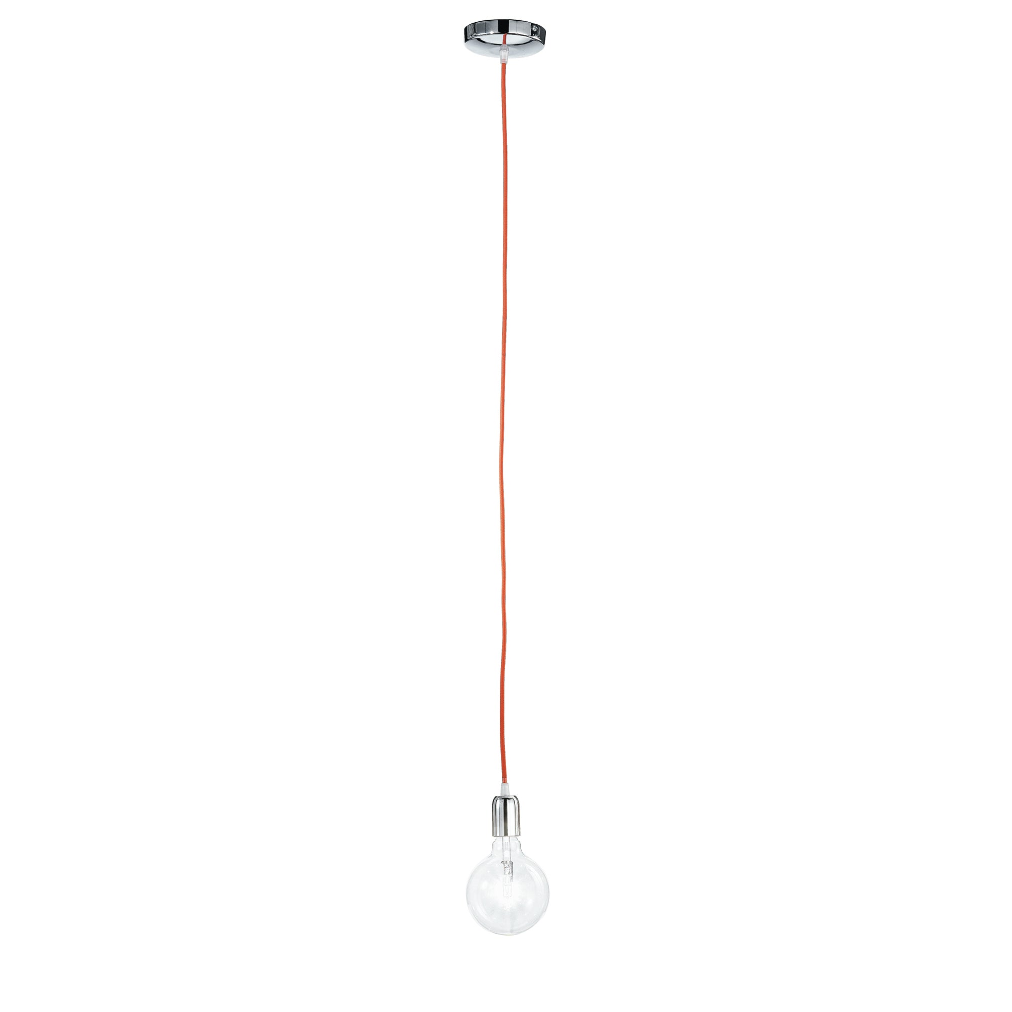 Pendel IDEA con cavo in tessuto rosso E27 80 cm.