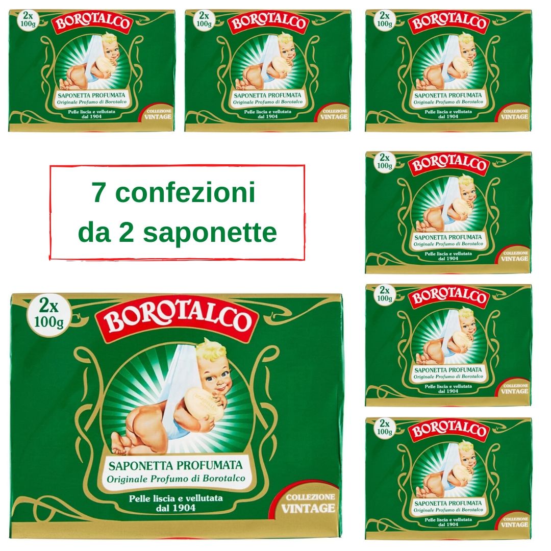 Saponetta profumata borotalco originale 7 confezioni da 2 pezzi da 100 grammi