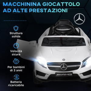 Macchina Elettrica per Bambini 6V con Licenza Mercedes GLA 45 Bianco