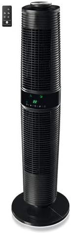 Macom enjoy & relax 994 double roto wind ventilatore multifunzione a torre con rotazione bidirezionale, 45 w, colore nero