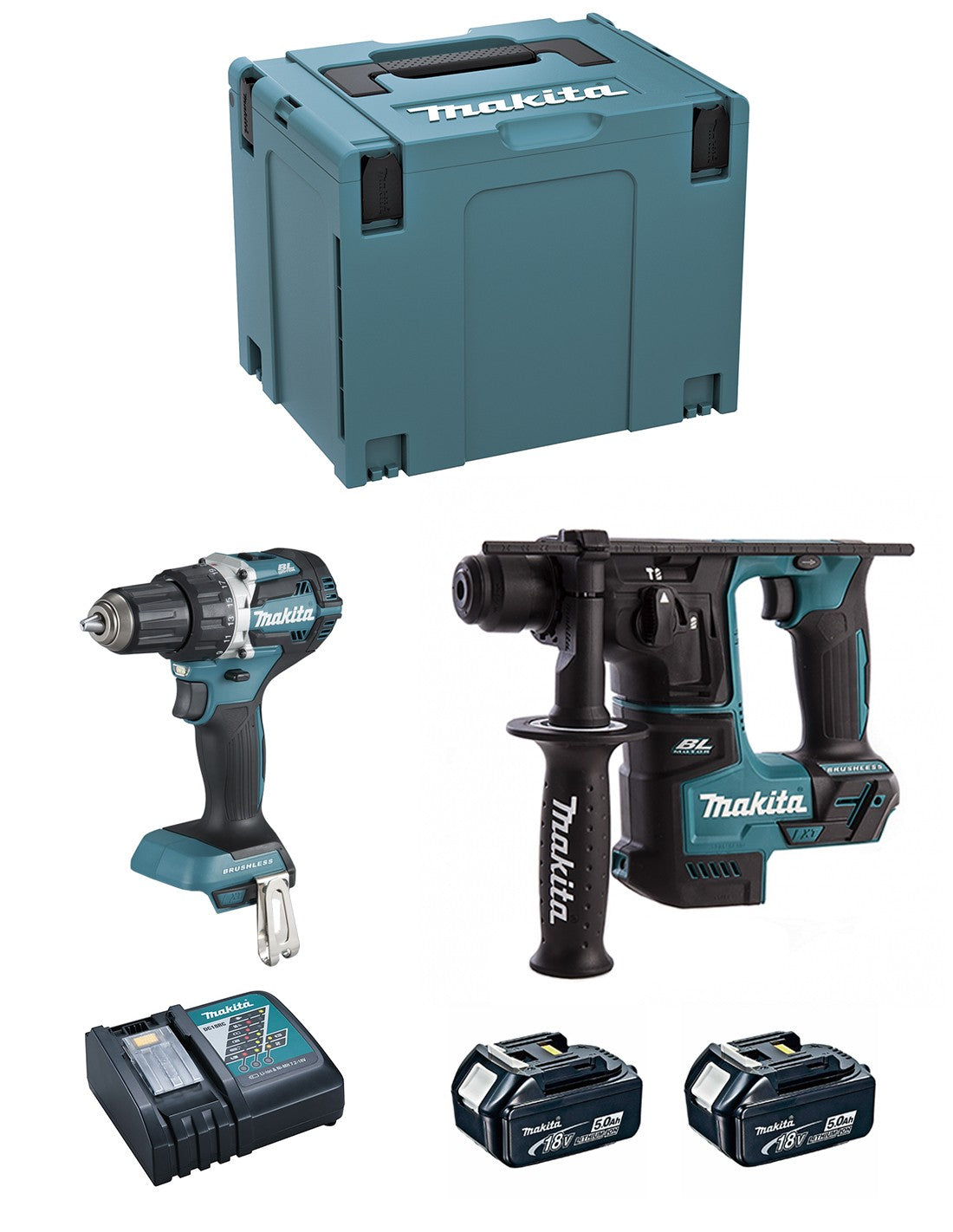 Makita  kit dlx2271tj (ddf484 + dhr171 + 2 x 5,0.. 0088381861427