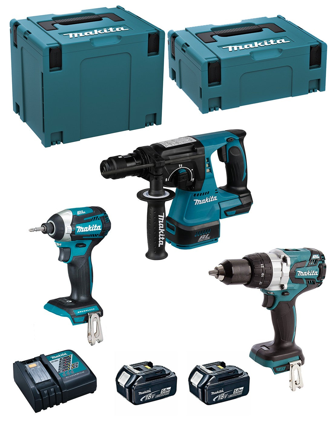 Makita  kit mk308rtj (dhr243 + dhp481 + dtd154 + 2.. 8435587921196