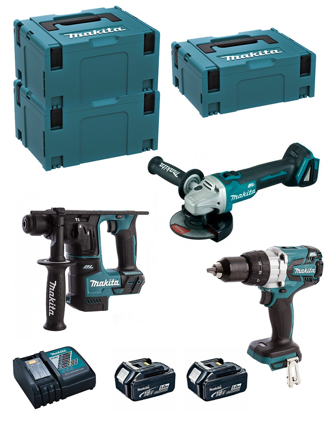 Makita  kit mk310rtj (dhr171 + dhp481 + dga504 + 2.. 8435587921219