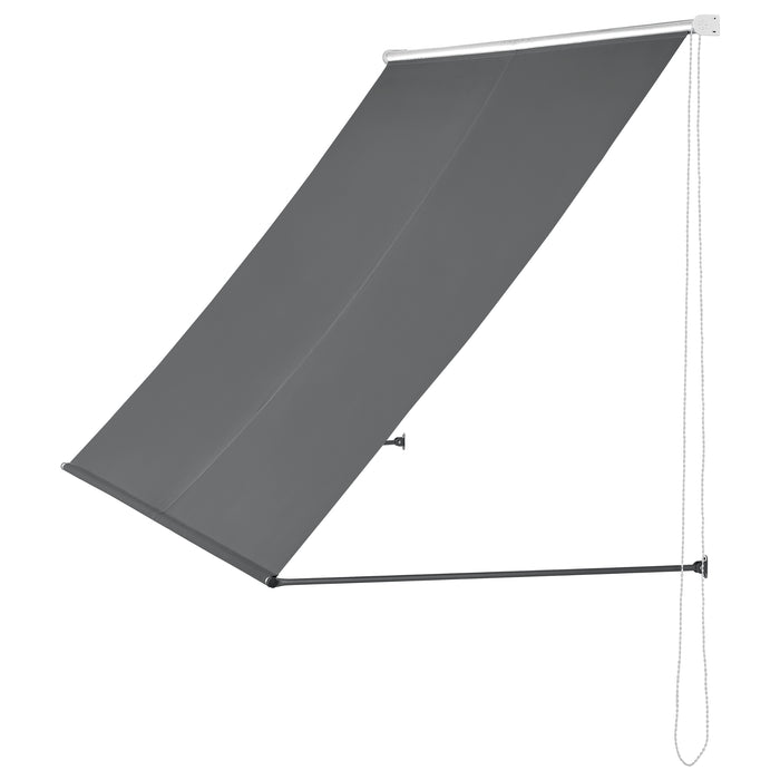 [pro.tec] Tenda da sole a parete con catenella - Paravento, parasole - 250 x 120 cm - Grigio