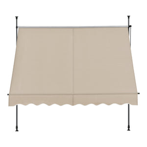 Tenda da Sole a Muro con Pali di Supporto Telescopici Parasole 250 x 120 cm (LxP) color Sabbia pro.tec