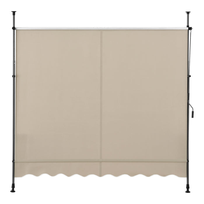 Tenda da Sole a Muro con Pali di Supporto Telescopici Parasole 250 x 120 cm (LxP) color Sabbia pro.tec