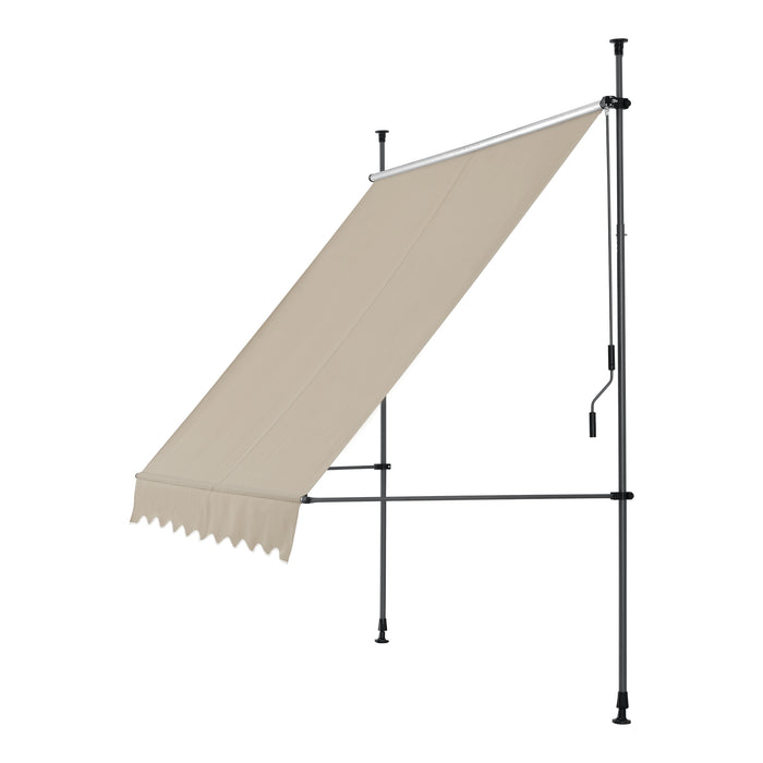 Tenda da Sole a Muro con Pali di Supporto Telescopici Parasole 250 x 120 cm (LxP) color Sabbia pro.tec