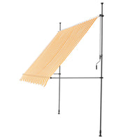 Tenda da Sole a Muro con Pali di Supporto Telescopici Parasole 250 x 120 cm (LxP) Giallo-Bianco pro.tec