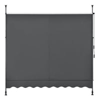 Tenda da Sole a Muro con Pali di Supporto Telescopici Parasole 350 x 120 cm (LxP) Grigio pro.tec