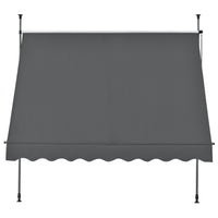 Tenda da Sole a Muro con Pali di Supporto Telescopici Parasole 200 x 120 cm (LxP) Grigio pro.tec