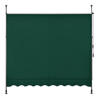 Tenda da Sole a Muro con Pali di Supporto Telescopici Parasole 150 x 120 cm (LxP) Verde Scuro pro.tec