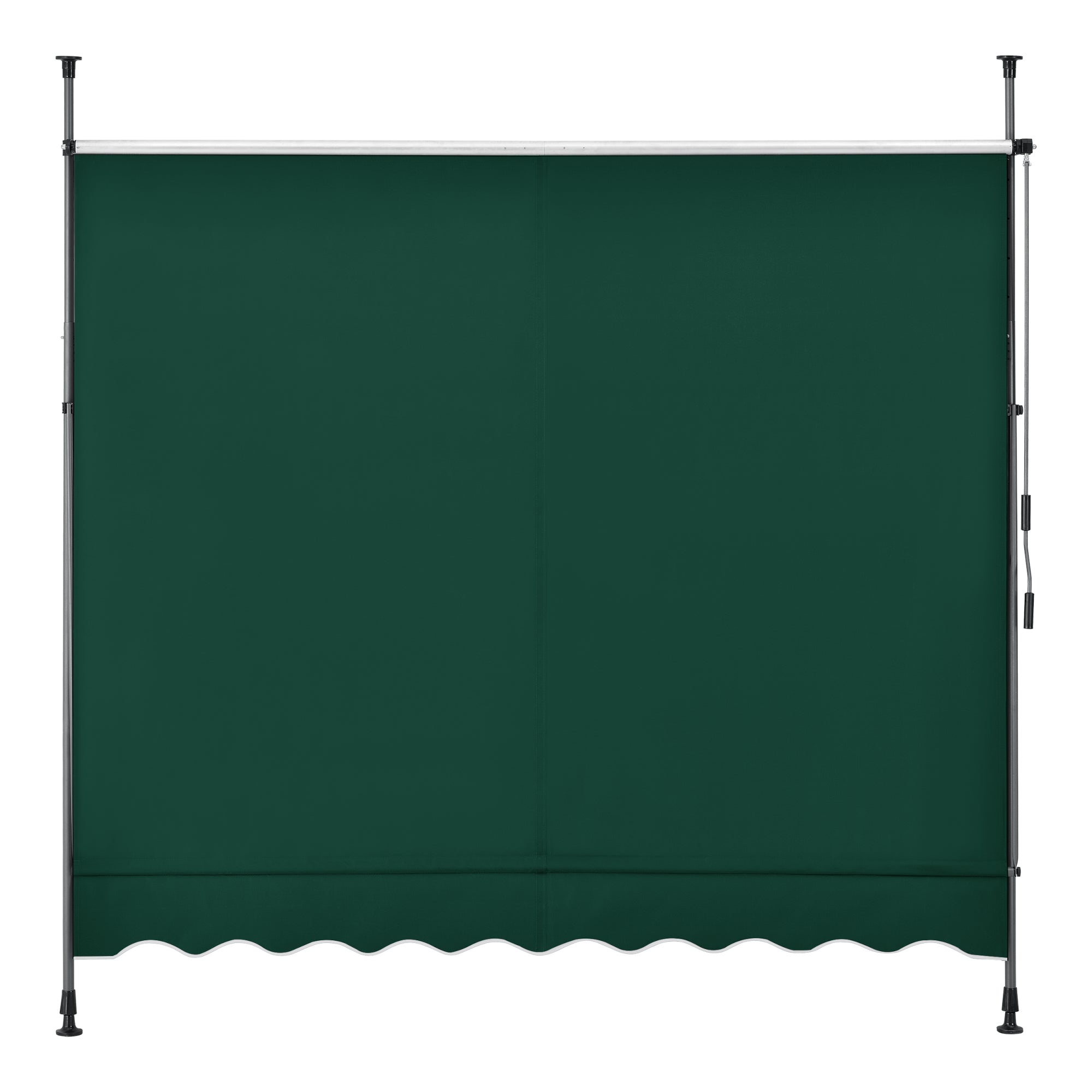 Tenda da Sole a Muro con Pali di Supporto Telescopici Parasole 150 x 120 cm (LxP) Verde Scuro pro.tec