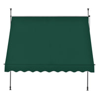 Tenda da Sole a Muro con Pali di Supporto Telescopici Parasole 150 x 120 cm (LxP) Verde Scuro pro.tec