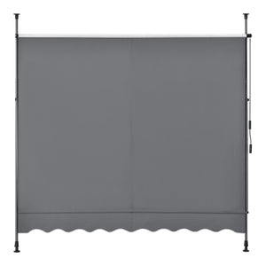 Tenda da Sole a Muro con Pali di Supporto Telescopici Parasole 200 x 120 cm (LxP) Grigio Medio pro.tec