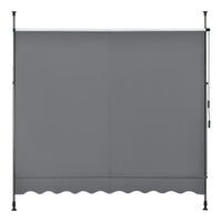 Tenda da Sole a Muro con Pali di Supporto Telescopici Parasole 300 x 120 cm (LxP) Grigio Medio pro.tec