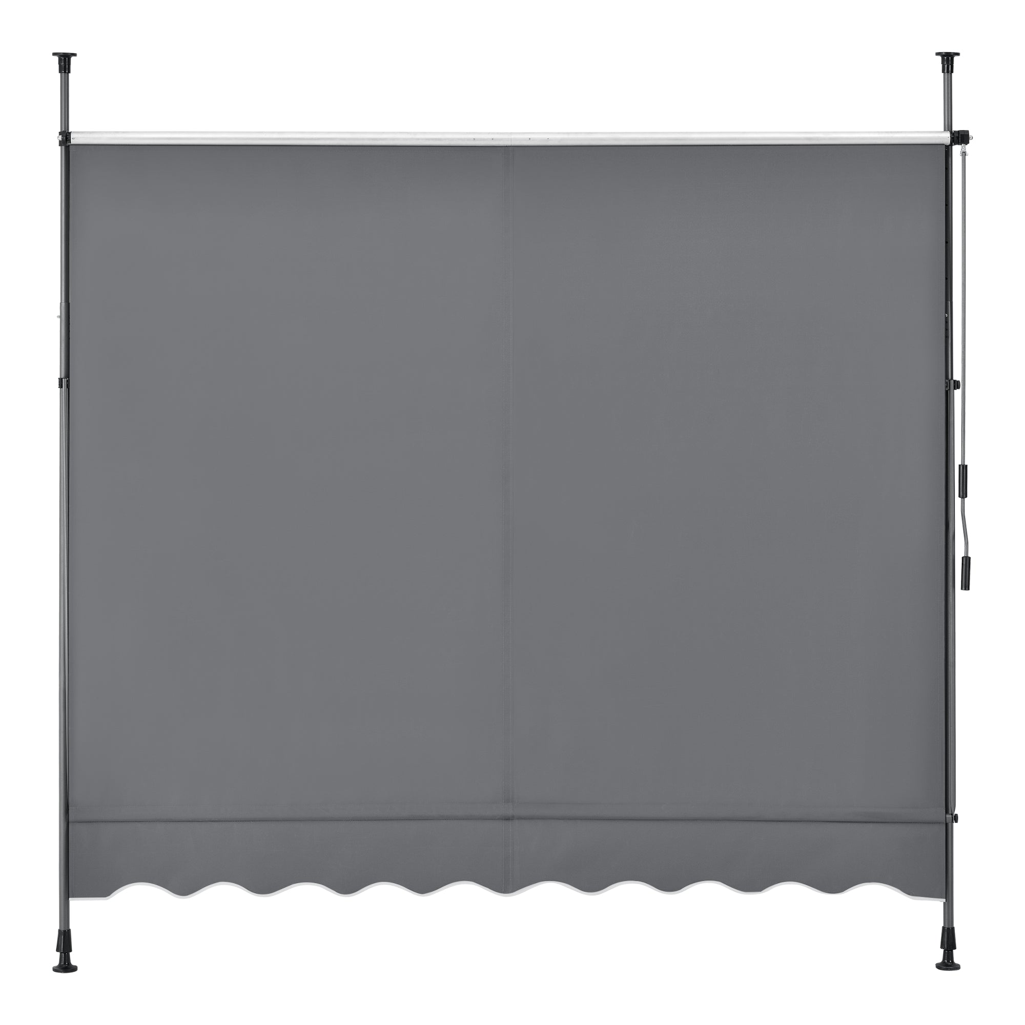 Tenda da Sole a Muro con Pali di Supporto Telescopici Parasole 300 x 120 cm (LxP) Grigio Medio pro.tec