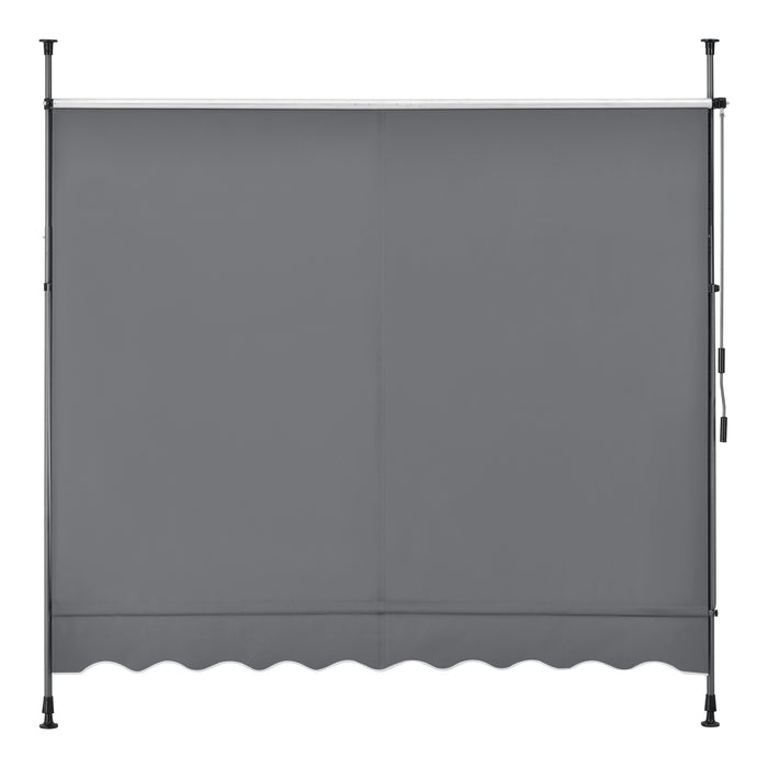 Tenda da Sole a Muro con Pali di Supporto Telescopici Parasole 250 x 120 cm (LxP) Grigio Medio pro.tec