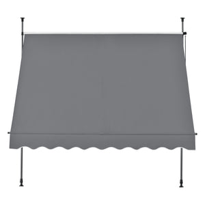 Tenda da Sole a Muro con Pali di Supporto Telescopici Parasole 200 x 120 cm (LxP) Grigio Medio pro.tec