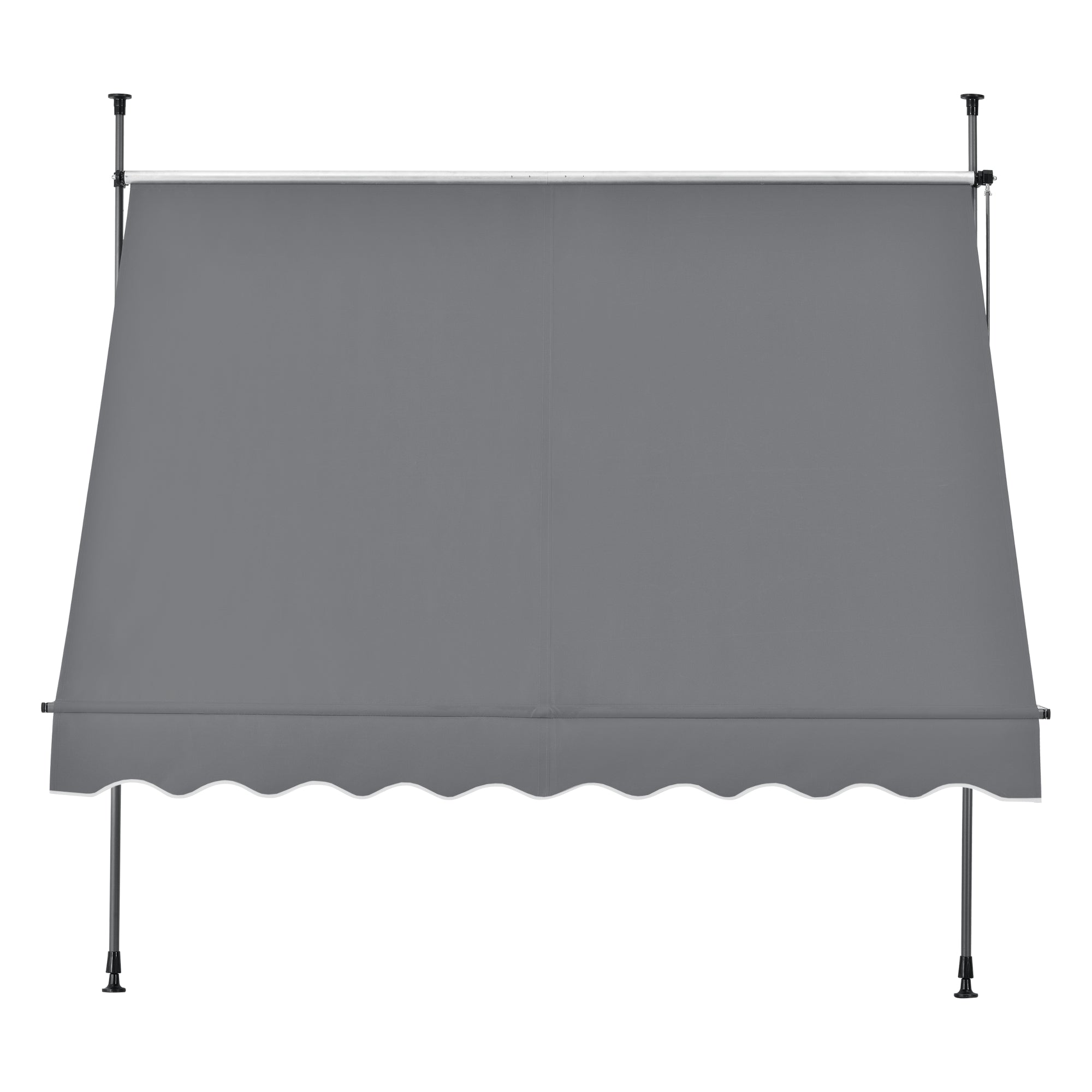 Tenda da Sole a Muro con Pali di Supporto Telescopici Parasole 300 x 120 cm (LxP) Grigio Medio pro.tec