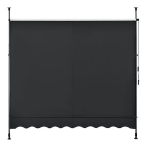 Tenda da Sole a Muro con Pali di Supporto Telescopici Parasole 300 x 120 cm (LxP) Nero pro.tec