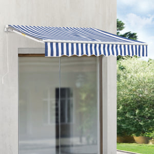 Tenda da Sole a Muro con Bracci Estensibili e Manovella - 250 x 200 cm (LxP) - Tettuccio Parasole con Protezione Raggi