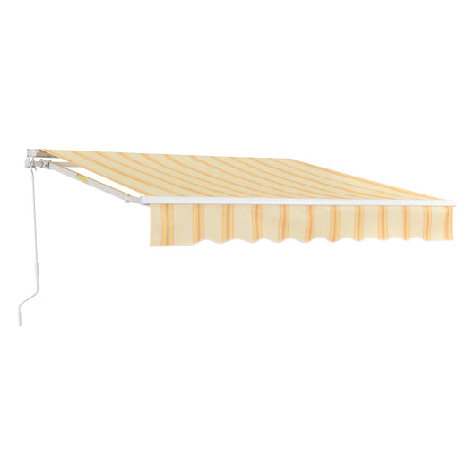 Tenda da Sole a Muro con Bracci Estensibili e Manovella - 350 x 250 cm (LxP) - Tettuccio Parasole con Protezione Raggi