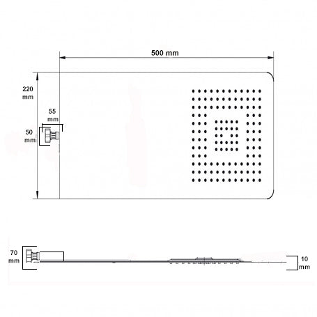 Wall kit a parete da incasso a muro acciaio inox + soffione doccia a parete acciaio inox punta quadrata