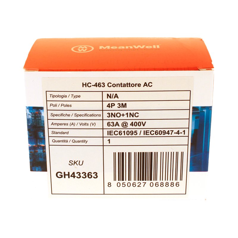 MeanWell Contattore Modulare AC 4P 3M 3NO+1NC 63A AC 400V IP20 IEC61095 / IEC60947-4-1