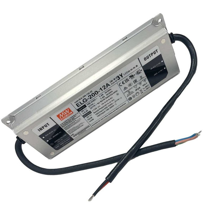 MeanWell ELG-200-12A-3Y Alimentatore IP67 200W 12V 16A Input 220V e 110V